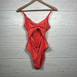 Aeropostale womens pink cutout front one piece bikini swim suit size Medium